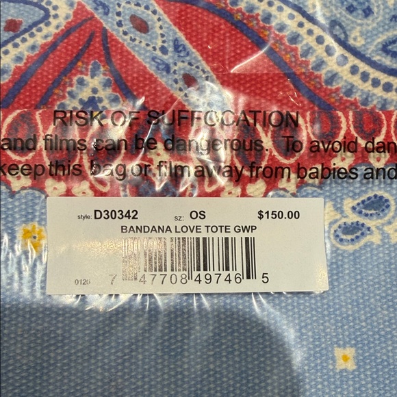 Brighton Vibrant Red and Blue Tote - Picture 4 of 7